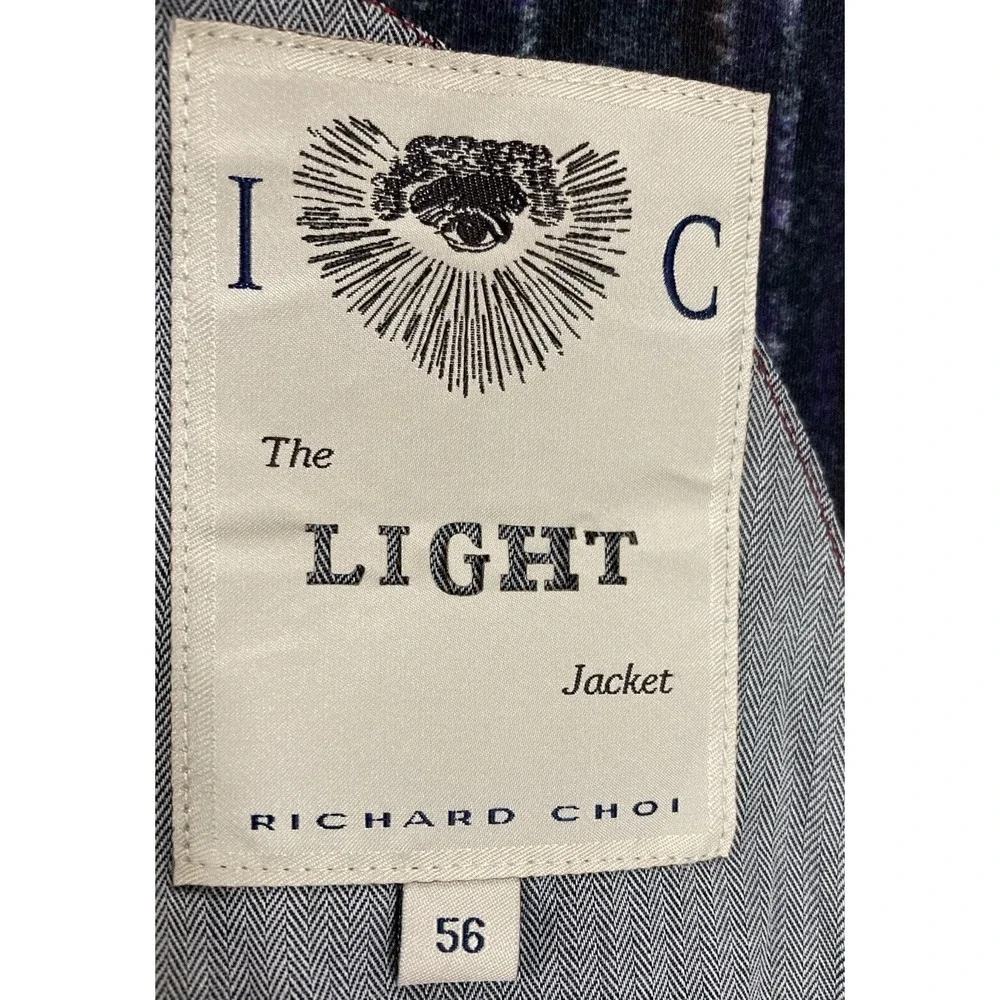 Richard‎ Choi The Light Jacket Mens Size 56 Black Purple Stripe Blazer